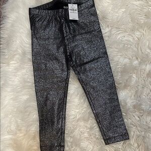 Old Navy Kids Sparkly Leggings - Silver/Black